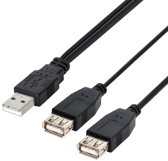 Alt view image 3 of 7 - AJMRTC USB 2.0 YSplitter Extension Cable, USBA Male to USBA Female Cord with Auxiliary Extra Power Supply Port, 480Mbps Data Sync & Charging for External Hard Drive Laptop USBA Peripherals