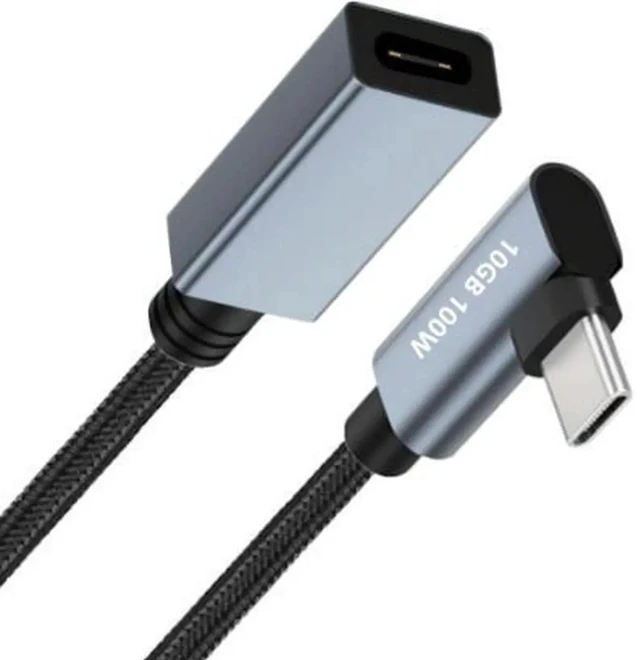 Alt view image 2 of 3 - AJMRTC 1M USBC 3.2 Gen2 Extension Cable Male to Female, EMarker Chip 10Gbps Data 100W PD Fast Charging 4K@60Hz Video Extender Cord for Laptop Tablet Phone USBC Hub SSD