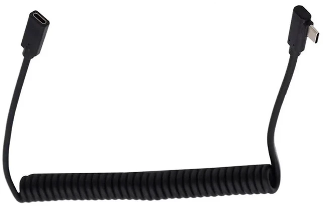 Main image of AJMRTC Stretch Coiled USBC Male to Female Extension Cable, Retractable Spring Power & Data Cord for USBC Gaming Keyboard Mouse, USB2.0 480Mbps for Desktop Gaming Setup Peripheral Extension
