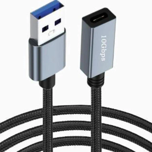 Main image of AJMRTC 1.5M USB 3.2 Gen2 Extension Cable, USBA Male to USBC Female Adapter Cord, 10Gbps HighSpeed Data Transfer with Builtin Smart Chip for Laptop External SSD Smartphone USBC Hub Peripherals