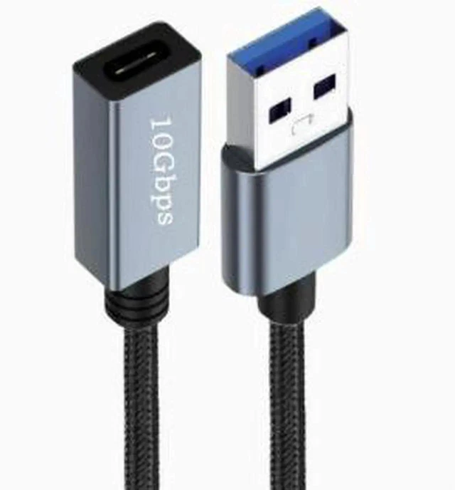 Alt view image 2 of 3 - AJMRTC 1.5M USB 3.2 Gen2 Extension Cable, USBA Male to USBC Female Adapter Cord, 10Gbps HighSpeed Data Transfer with Builtin Smart Chip for Laptop External SSD Smartphone USBC Hub Peripherals