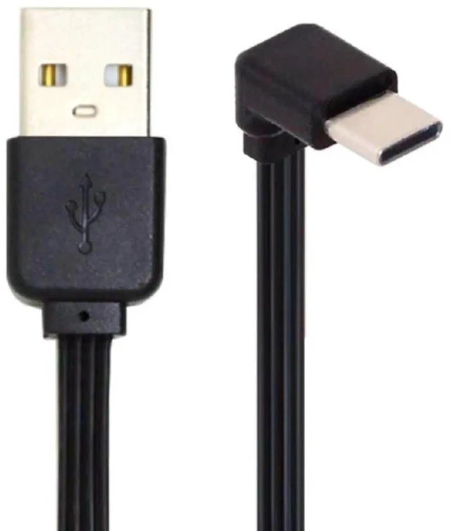Main image of AJMRTC 13cm USB2.0 Flat Slim FPC Cable, 90Degree UpDown Angled USBA Male to USBC Male Power & Data Cord for FPV Drone Gimbal External Hard Disk Smartphone Compact Space Installation