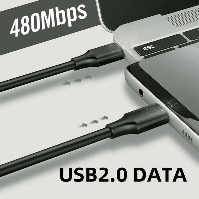 Alt view image 4 of 7 - AJMRTC 2M Black USBC to USBC Male to Male Cable, USB2.0 480Mbps Data Sync PD 65W Fast Charging Cord for USBC Laptops Smartphones Tablets and Other TypeC Powered Devices