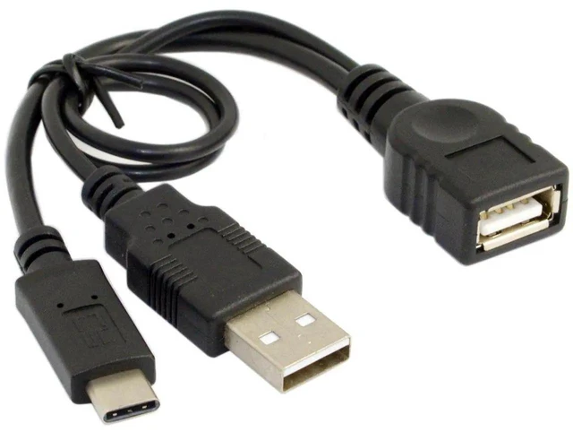 Alt view image 4 of 7 - AJMRTC USBC 3.1 OTG Data Cable, USBC Male to USB2.0A Female Cord with Auxiliary Power Supply Port, 480Mbps OTG Host Mode for Smartphones, Tablets, Connect Flash Drives Keyboard Mouse External USB