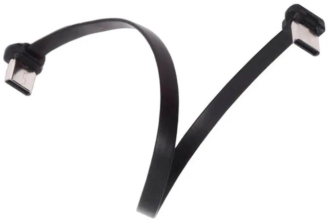 Main image of AJMRTC 20CM Ultra Slim Flat USBC to USBC Cable, Angled Connector 65W PD Fast Charging USB2.0 480Mbps Data Sync Short Ribbon Cord for Laptops, Tablets, Smartphones Compact Space Setup