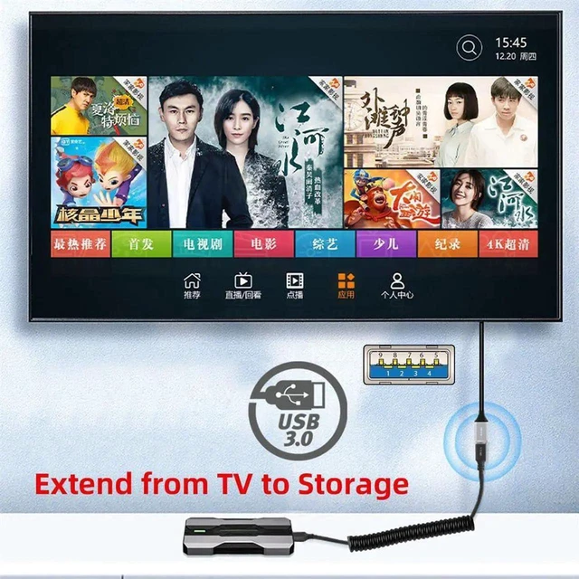 Alt view image 7 of 7 - AJMRTC USB 3.0 TypeA Male to TypeA Male Stretch Coiled Cable, 100cm Retractable Spring Extension Cord, 5Gbps HighSpeed Data Transfer for External Disks, SSD, Industrial Cameras, USBA Device Connec