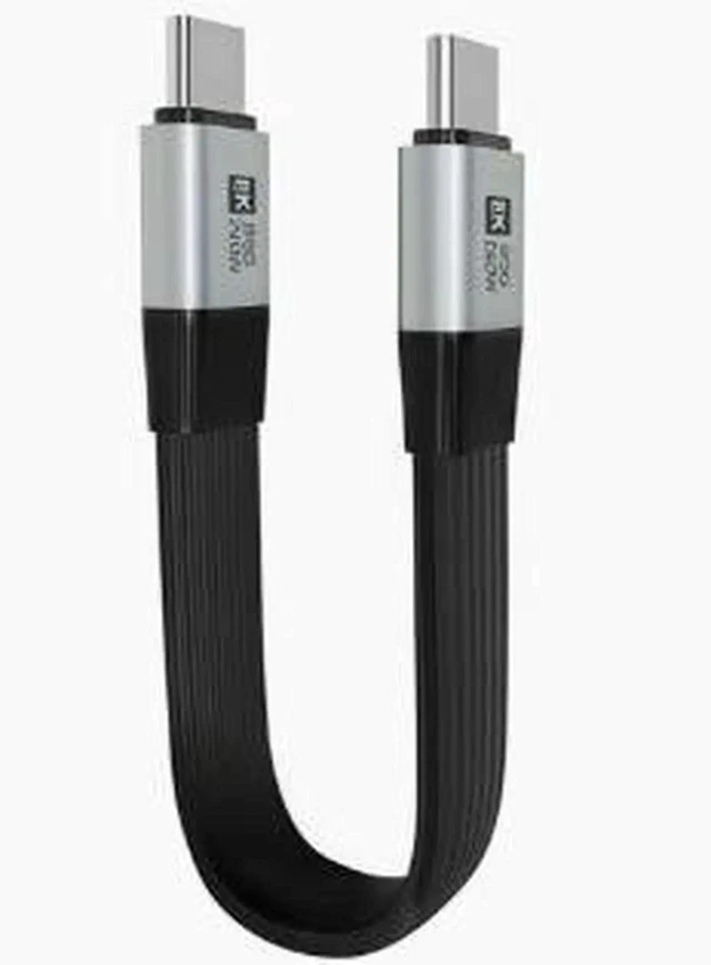 Alt view image 2 of 3 - AJMRTC 1M RightAngle USB4 TypeC Cable, 80Gbps Data, 240W PD 3.1 Fast Charging, 8K@60Hz Video Output, Compatible with Thunderbolt 4/3, for VR Headsets, eGPU, Gaming Laptops, Docking Stations, NVMe SS