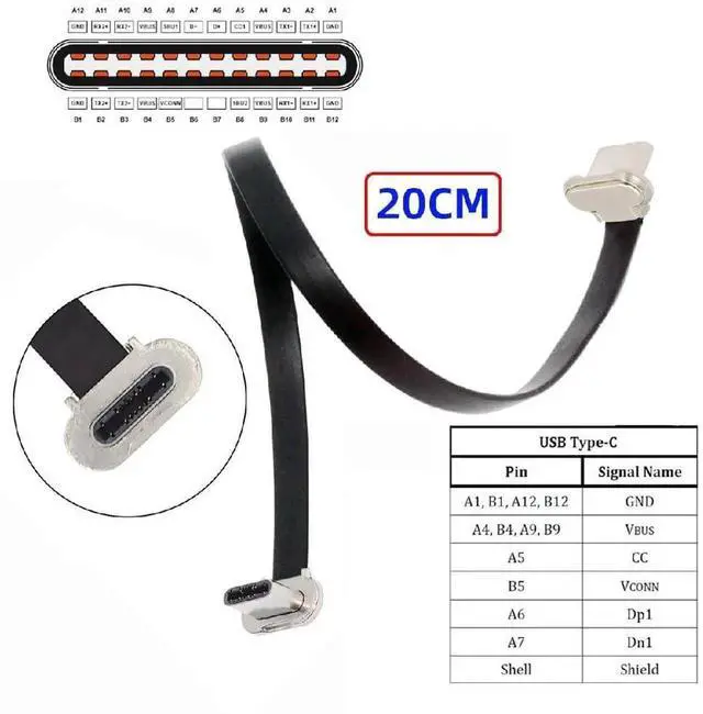 Alt view image 5 of 7 - AJMRTC 200MM 7.87 Inch Short Flat USBC Cable, USB2.0 Dual 90 Degree Angled TypeC PD 65W Fast Charging Data Extension Cord, LowProfile Flat Ribbon Cable for Power Banks, Portable Chargers, Smartphon
