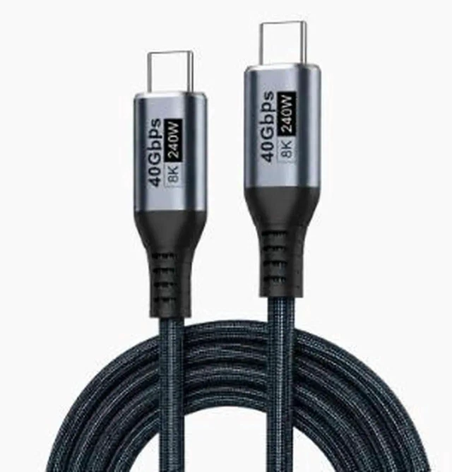 Main image of AJMRTC 1.5M USB4 TypeC to TypeC Cable, 40Gbps HighSpeed Data, 8K@60Hz Video Output, PD 240W Fast Charging Cord, Compatible with Thunderbolt 4, Laptops, Docking Station, SSD, Phones