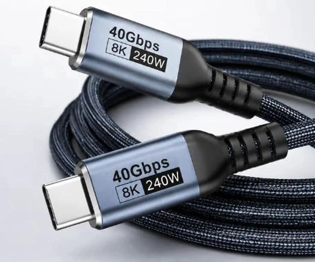 Alt view image 2 of 2 - AJMRTC 1.5M USB4 TypeC to TypeC Cable, 40Gbps HighSpeed Data, 8K@60Hz Video Output, PD 240W Fast Charging Cord, Compatible with Thunderbolt 4, Laptops, Docking Station, SSD, Phones