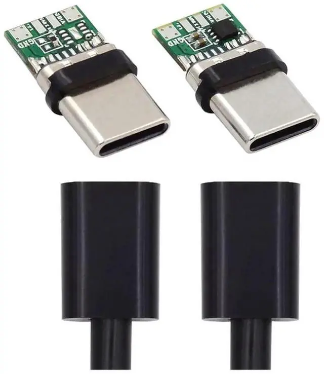 Main image of AJMRTC DIY OEM 2Sets/Lot 24Pin USBC Male to Male Connector Plug Kit, 100W PD USB2.0 Data SolderType Assemble Plug with Housing Cover for Cable DIY Repair Project