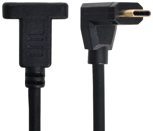Alt view image 3 of 7 - AJMRTC 90 Degree Up & Down Angled USBC Extension Cable 30cm, USB 3.1 TypeC Male to Female Right Angle Data Sync Extension Cord for USBC Laptops, Phones, SSD