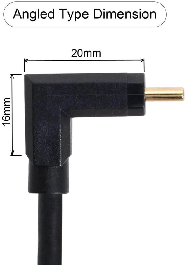 Alt view image 6 of 7 - AJMRTC 90 Degree Up & Down Angled USBC Extension Cable 30cm, USB 3.1 TypeC Male to Female Right Angle Data Sync Extension Cord for USBC Laptops, Phones, SSD