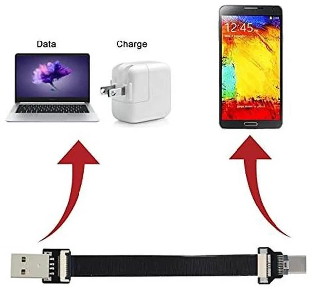 Alt view image 6 of 7 - AJMRTC 20cm USB 2.0 TypeA Male to USBC Male Flat Slim FPC Ribbon Cable, 480Mbps Data Sync Power Cord for FPV Drone, External Disk, Smartphones and Compact Projects