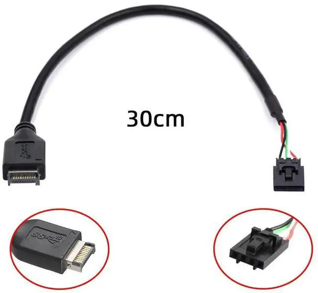 Alt view image 2 of 7 - AJMRTC 30cm USB 3.1 TypeE Male Front Panel Header to USB2.0 4Pin IDC Motherboard Cable, IDC Housing with Latch Internal PC Chassis Connection Extension Cord
