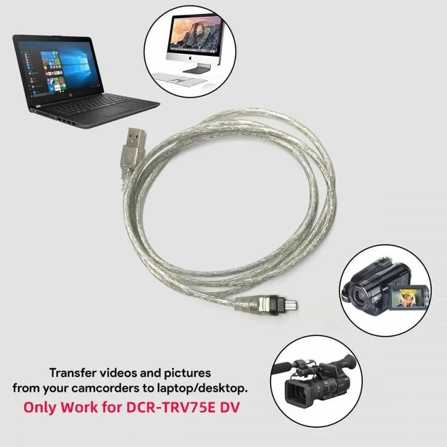 Alt view image 5 of 7 - AJMRTC USB Male to Firewire IEEE 1394 4Pin Male iLink DV Adapter Cable, 1M, Compatible with Sony DCRTRV75E Handycam Camcorder, for Digital Video Data & Audio Transfer, USBA to 1394 4Pin Cord