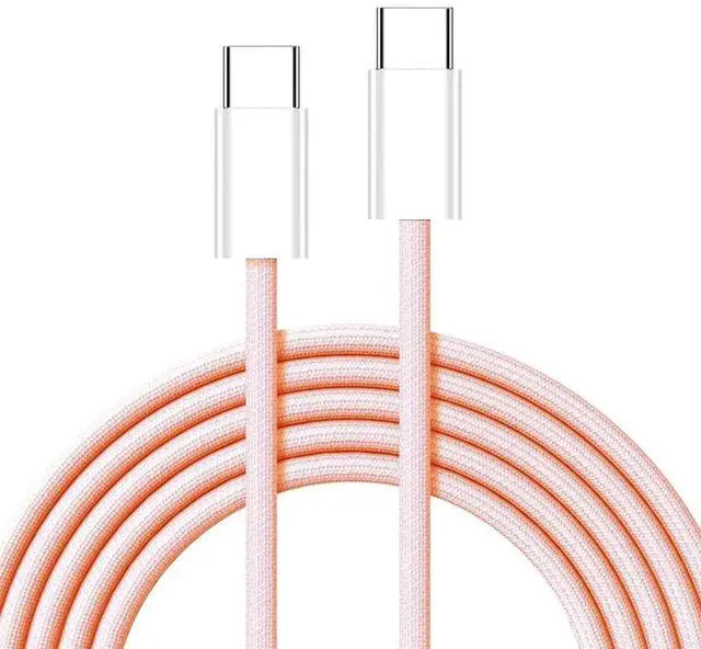 Main image of AJMRTC USBC Male to Male PD Fast Charging Cable, 20cm Short Pink Sleeve TypeC Cord, 27W 65W Power Delivery & 480Mbps Data Sync Cable for Smartphones, Tablets, Laptops, USBC Enabled Devices