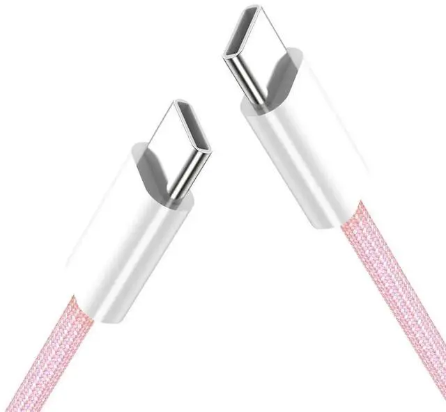 Alt view image 4 of 7 - AJMRTC USBC Male to Male PD Fast Charging Cable, 20cm Short Pink Sleeve TypeC Cord, 27W 65W Power Delivery & 480Mbps Data Sync Cable for Smartphones, Tablets, Laptops, USBC Enabled Devices