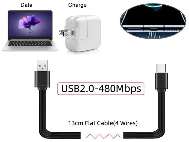 Alt view image 4 of 7 - AJMRTC 13cm USB 2.0 Flat Slim FPC Cable, USBA Male to USBC Male Short Flexible Ribbon Cord, 480Mbps Data & Power Cable for FPV Drone, External Disk, Smartphone, Gimbal and Compact SpaceConstrained