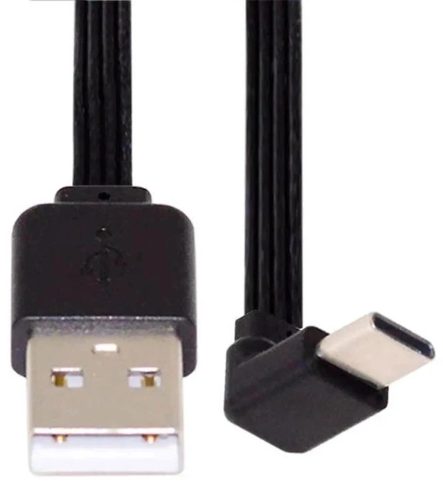 Main image of AJMRTC 13cm USB 2.0 TypeA Male to UpDown 90 Degree Angled USBC FPC Flat Slim Data Cable, 480Mbps, for FPV Gimbal, External Disk, Smart Phone