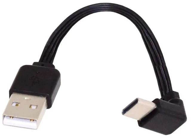 Alt view image 3 of 7 - AJMRTC 13cm USB 2.0 TypeA Male to UpDown 90 Degree Angled USBC FPC Flat Slim Data Cable, 480Mbps, for FPV Gimbal, External Disk, Smart Phone