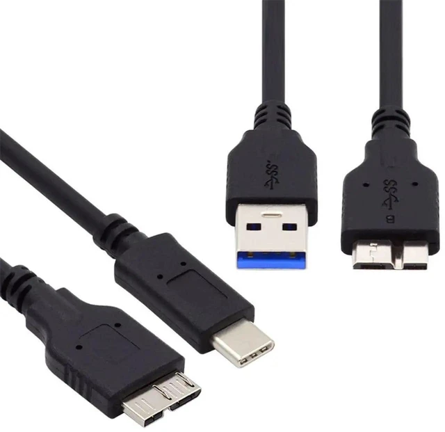 Main image of AJMRTC 2Pcs Set 15cm USB 3.0 TypeA Male & USBC Male to Micro 3.0 B Male Data Cable, 5Gbps High Speed Cord for External SSD Hard Drive Disk