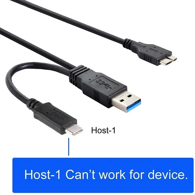 Alt view image 6 of 7 - AJMRTC Combo USB 3.1 TypeC & USB3.0 TypeA Male Host to Micro USB 3.0 B Male Target Data Cable, HighSpeed Transfer Cord for External Hard Disk SSD Drives