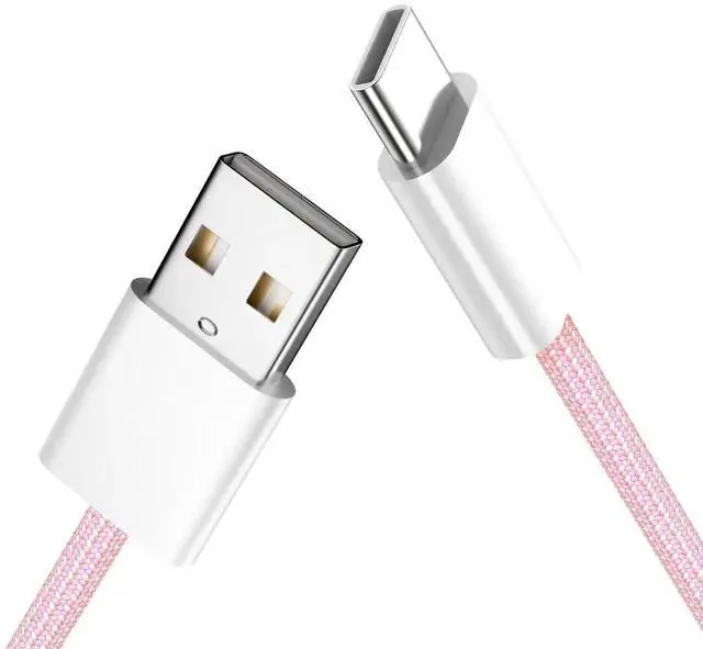 Alt view image 2 of 2 - AJMRTC 1M Pink USBC Male to USBA Male Cable, 5V 3A 15W Power Charging Cord with 480Mbps Data Transfer, Protective Sleeve Included for Phone and Tablet