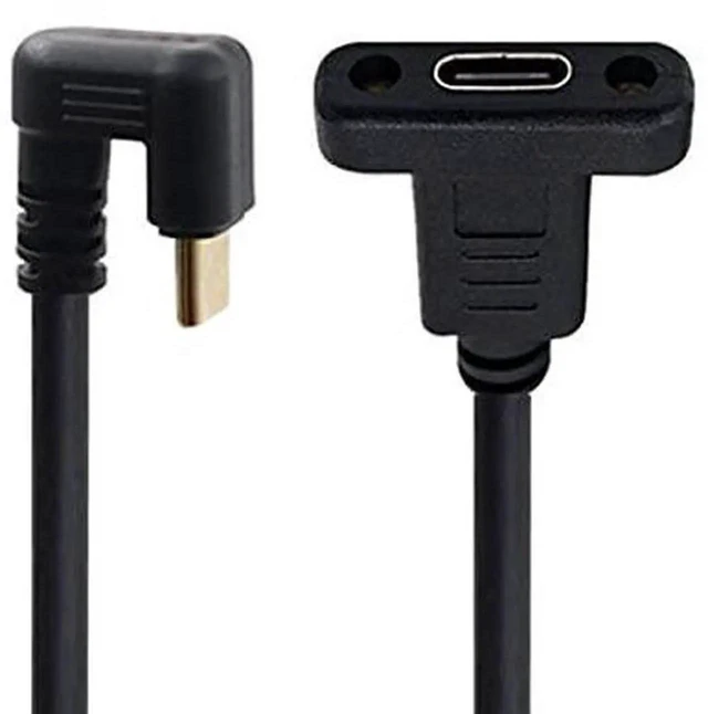 Main image of AJMRTC 30cm 180Degree UShape BackAngled USBC Male to Female Extension Cable, USB3.1 Gen2 10Gbps Data PassThrough Cord for Laptop, Docking Station, Compact Space Wiring