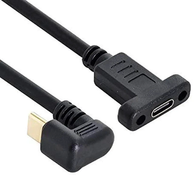 Alt view image 2 of 7 - AJMRTC 30cm 180Degree UShape BackAngled USBC Male to Female Extension Cable, USB3.1 Gen2 10Gbps Data PassThrough Cord for Laptop, Docking Station, Compact Space Wiring
