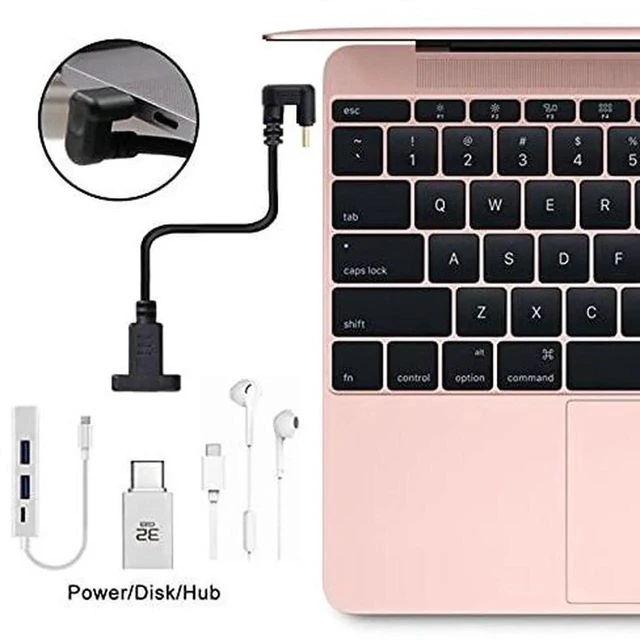 Alt view image 4 of 7 - AJMRTC 30cm 180Degree UShape BackAngled USBC Male to Female Extension Cable, USB3.1 Gen2 10Gbps Data PassThrough Cord for Laptop, Docking Station, Compact Space Wiring