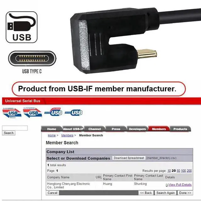Alt view image 7 of 7 - AJMRTC 1M PanelMount USBC Cable, Single Locking Thumbscrew UShape Opposite BackAngled USB3.1 Gen2 MaletoMale Cord, 10Gbps Data 4K DP AltMode for Industrial Panel & Docking Equipment