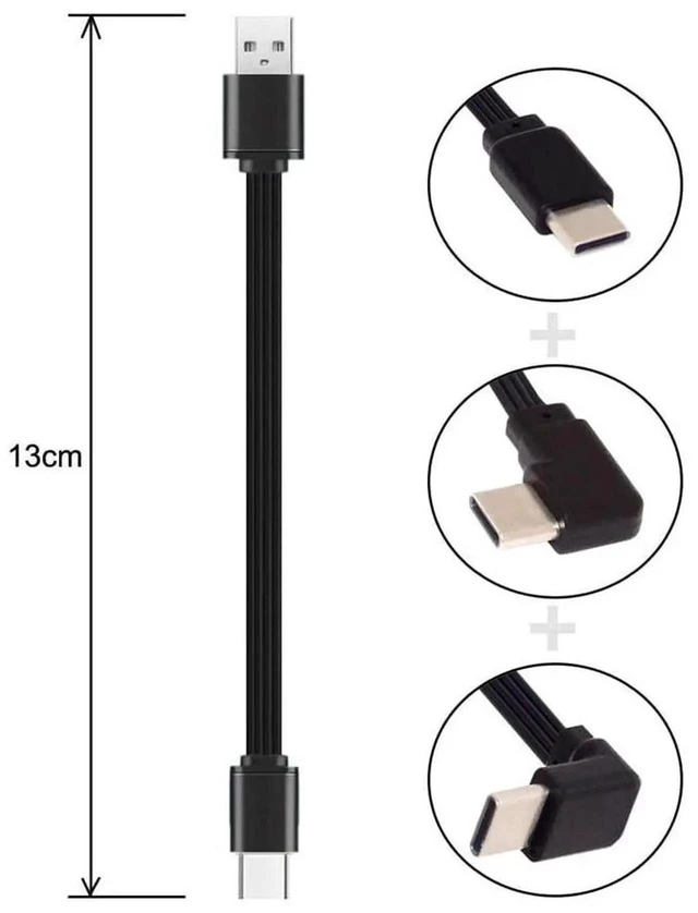 Alt view image 7 of 7 - AJMRTC 3Pcs/Lot 13cm USB 2.0 TypeA Male to Angled USBC Male Flat Slim FPC Data Cable, Thin Flexible FPV Flat Ribbon Cord for FPV Drone, Hard Disk, Smartphone, Small Space Internal Wiring