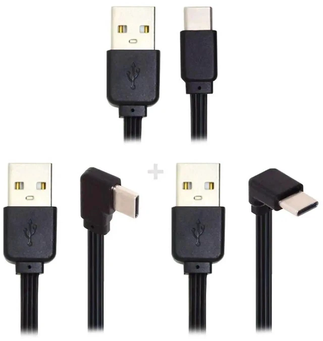 Alt view image 2 of 7 - AJMRTC 3Pcs/Lot 13cm USB 2.0 TypeA Male to Angled USBC Male Flat Slim FPC Data Cable, Thin Flexible FPV Flat Ribbon Cord for FPV Drone, Hard Disk, Smartphone, Small Space Internal Wiring