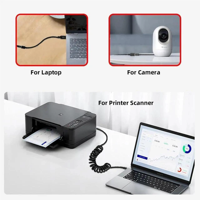 Alt view image 4 of 7 - AJMRTC USB 3.0 TypeA Male to USB 3.0 A Female Coiled Stretch Extension Cable, 5Gbps HighSpeed Data Transfer Retractable Spring Cord for SSD, Hard Disk, Digital Camera, USB Peripheral Devices, 100cm