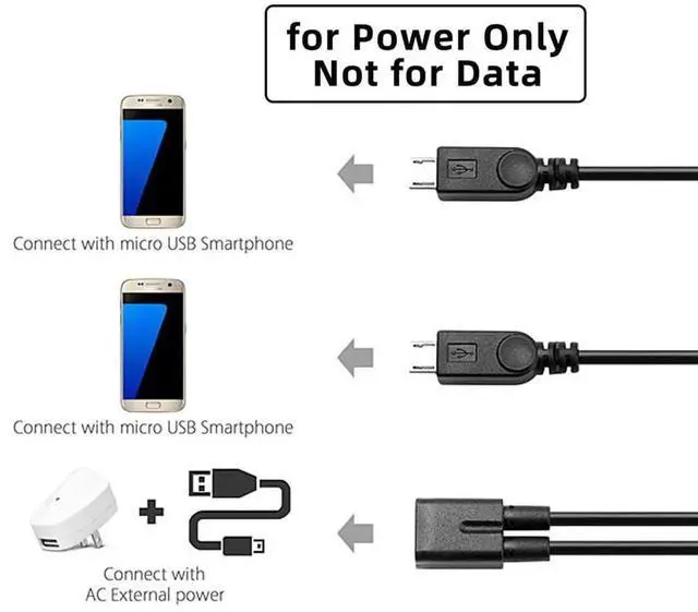 Alt view image 7 of 7 - AJMRTC DC 5V USBC Female to Dual Micro USB Male Splitter Cable, 32AWG Copper Wire Extension Charging Cord, TypeC Female Input to 5Pin Dual Micro USB Male Output for Dual Micro USB Powered Devices