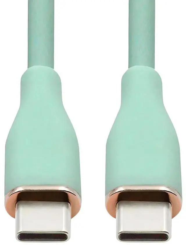 Main image of AJMRTC Colorful USBC to USBC Male to Male Cable, 65W Fast Charging 480Mbps Data Sync Ultra High Flexible Soft Green 1M Cord for Smartphone, Tablet, Laptop and USBC Powered Devices