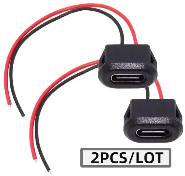 Alt view image 5 of 7 - AJMRTC 2Pack LatchMount TypeC Female Socket to 2Pin Open Bare Wire Cable, DC 5V PowerOnly Pigtail Connector for DIY, OEM Project, Household Appliance Modification