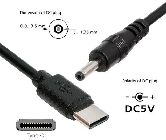 Alt view image 6 of 7 - AJMRTC USBC to DC 3.5*1.3mm Power Cable 100cm, Builtin 5.1K Resistor Force 5V DC Output PowerOnly Charging Cord for 5V Desk Lamp, Mini Fan, Security Camera and Small DCPowered Gadgets