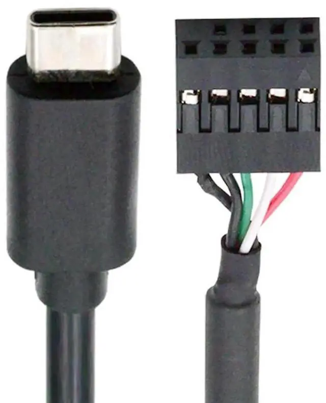 Main image of AJMRTC USB 2.0 9Pin 10Pin Motherboard Header to USBC Male Cable 50cm, Internal FrontPanel Adapter Cord for Mini Monitor, Sensor Panel, Industrial Camera and Small USBC Peripherals