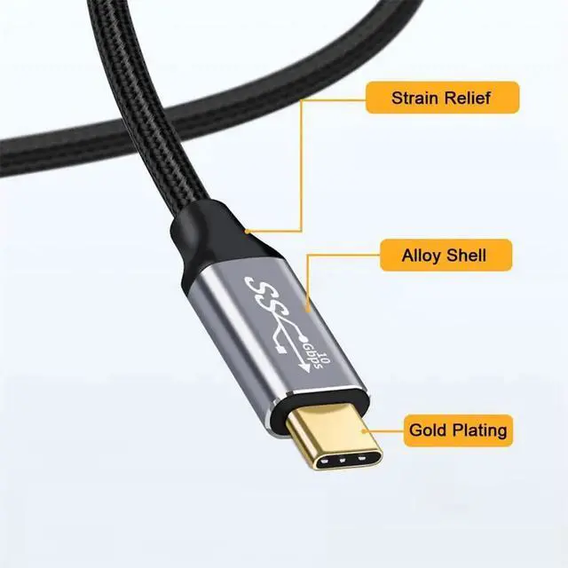 Alt view image 4 of 7 - AJMRTC USBC Male to Male Cable 100CM, USB3.1 Gen2 10Gbps 100W PD Fast Charging Cord with Builtin EMarker Chip, Data Sync for Laptops, Smartphones, Tablets and USBC Peripherals