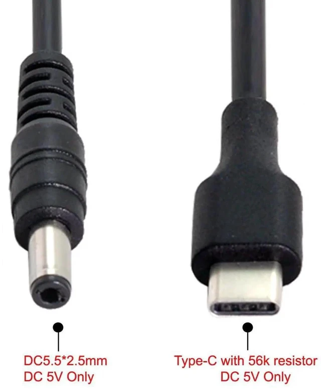 Alt view image 3 of 7 - AJMRTC USBC Male to DC 5.5*2.5mm Barrel Plug Power Cable 20cm, Fixed DC 5V PowerOnly Charging Cord with Builtin 5.1K Resistor, Compatible for Air Pro and 5V DCPowered Gadgets