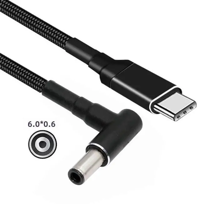 Alt view image 6 of 7 - AJMRTC USBC PD to DC 6.01.40.6mm Power Cable, 100W 20V Input 65W Output QC PD Fast Charging Cord, 1.8M TypeC Power Supply Cable for DCBarrel Port Laptops, Notebook Power Conversion Charging Cable