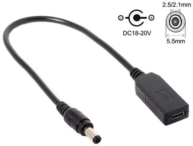Alt view image 6 of 7 - AJMRTC USBC PD Trigger Emulator Cable, USB 3.1 TypeC to Dual DC 5.52.5mm & 5.52.1mm Power Plug, 20V PD Trigger Charge Cable for PD Power Supply to DCBarrel Laptops Notebook