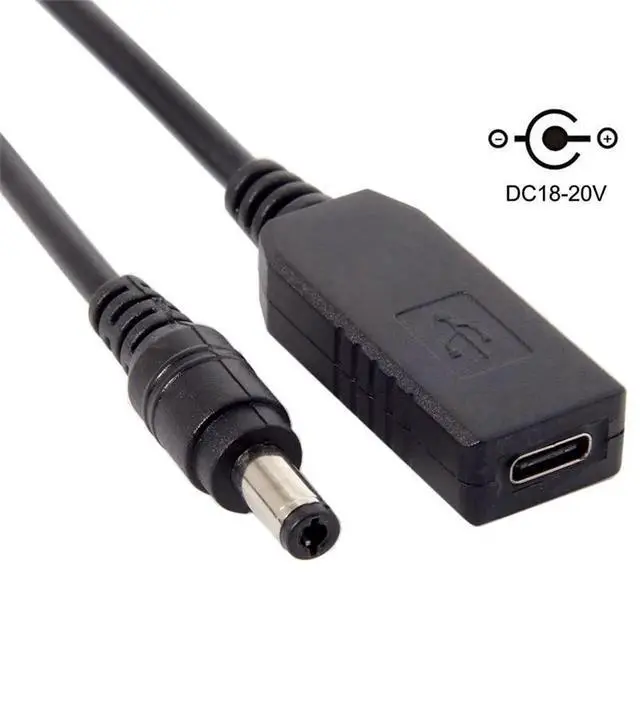 Alt view image 3 of 7 - AJMRTC USBC PD Trigger Emulator Cable, USB 3.1 TypeC to Dual DC 5.52.5mm & 5.52.1mm Power Plug, 20V PD Trigger Charge Cable for PD Power Supply to DCBarrel Laptops Notebook