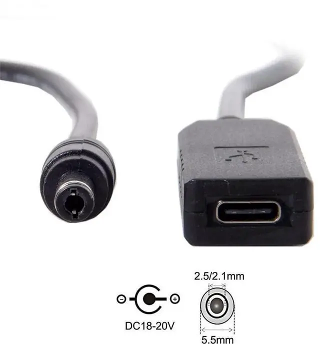 Alt view image 4 of 7 - AJMRTC USBC PD Trigger Emulator Cable, USB 3.1 TypeC to Dual DC 5.52.5mm & 5.52.1mm Power Plug, 20V PD Trigger Charge Cable for PD Power Supply to DCBarrel Laptops Notebook
