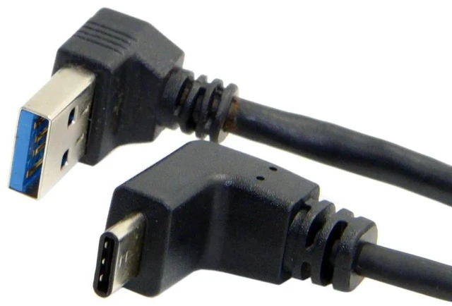 Alt view image 2 of 7 - AJMRTC USB 3.1 Reversible Angled USBC to 90 Degree Up Angled USBA Male to Male Data Cable, 10Gbps HighSpeed Transfer Cord 100CM for Smartphones, Tablets and USBA & TypeC Enabled Devices