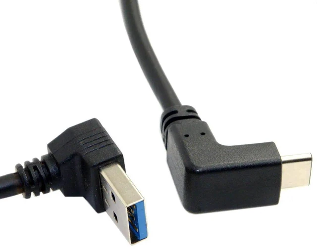 Alt view image 7 of 7 - AJMRTC USB 3.1 Reversible Angled USBC to 90 Degree Up Angled USBA Male to Male Data Cable, 10Gbps HighSpeed Transfer Cord 100CM for Smartphones, Tablets and USBA & TypeC Enabled Devices