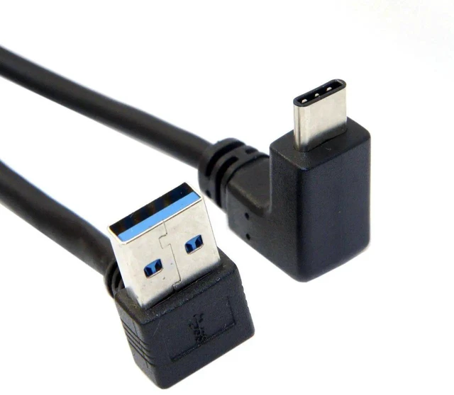 Alt view image 5 of 7 - AJMRTC USB 3.1 Reversible Angled USBC to 90 Degree Up Angled USBA Male to Male Data Cable, 10Gbps HighSpeed Transfer Cord 100CM for Smartphones, Tablets and USBA & TypeC Enabled Devices