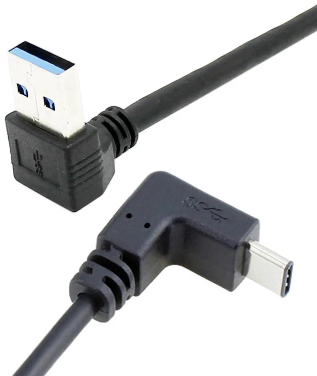 Alt view image 3 of 7 - AJMRTC USB 3.1 Reversible Angled USBC to 90 Degree Up Angled USBA Male to Male Data Cable, 10Gbps HighSpeed Transfer Cord 100CM for Smartphones, Tablets and USBA & TypeC Enabled Devices